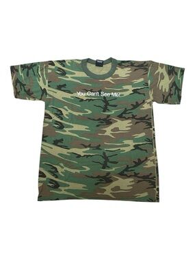 🔥🔥 Vintage You Can't See Me! Camo Graphic Short Sleeve T-Shirt Men Sz XL - EUC